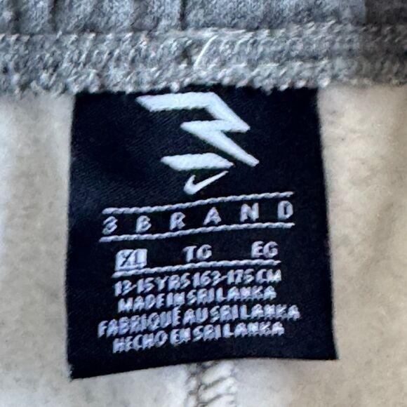 Nike 3 BRAND Kids' Vertical Logo Joggers In White/Carbon Light Grey Size XL NWOT - Picture 7 of 10